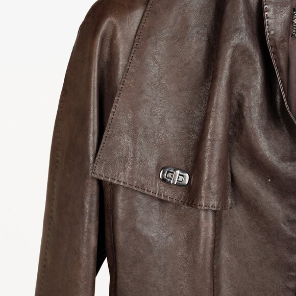Jean Paul Gaultier Vintage Brown Turnlock Detail Leather Jacket - Picture 5 of 14
